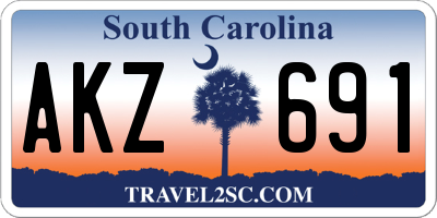 SC license plate AKZ691