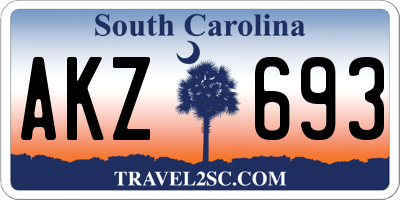 SC license plate AKZ693