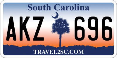 SC license plate AKZ696
