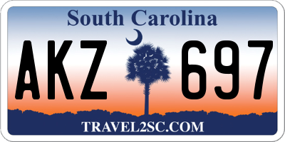 SC license plate AKZ697
