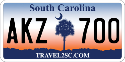 SC license plate AKZ700