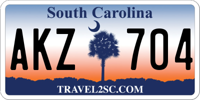 SC license plate AKZ704
