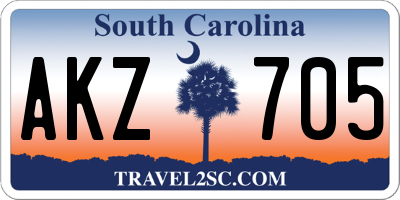 SC license plate AKZ705