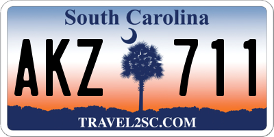 SC license plate AKZ711