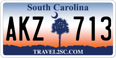 SC license plate AKZ713