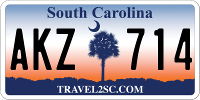 SC license plate AKZ714