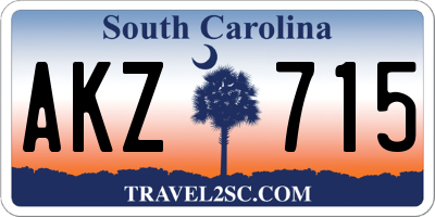 SC license plate AKZ715