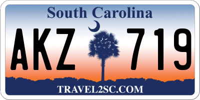 SC license plate AKZ719