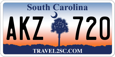 SC license plate AKZ720