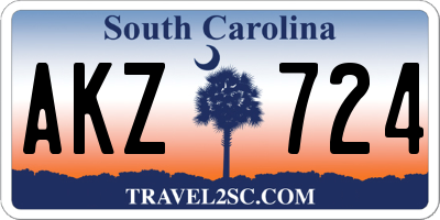 SC license plate AKZ724