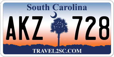 SC license plate AKZ728