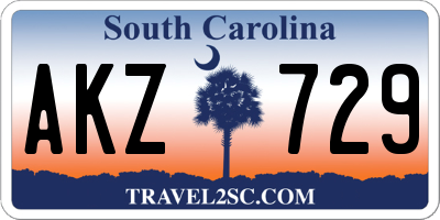 SC license plate AKZ729