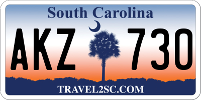 SC license plate AKZ730