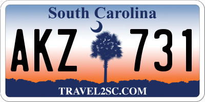 SC license plate AKZ731