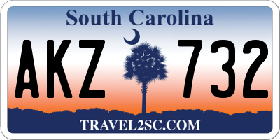 SC license plate AKZ732