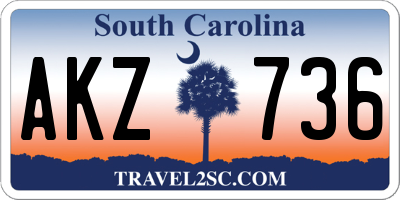SC license plate AKZ736
