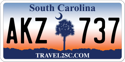 SC license plate AKZ737