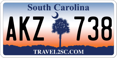 SC license plate AKZ738
