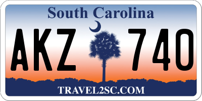 SC license plate AKZ740