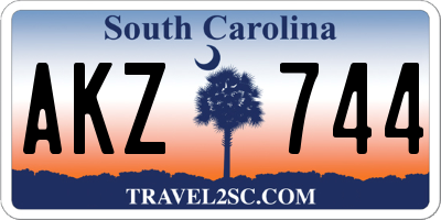 SC license plate AKZ744