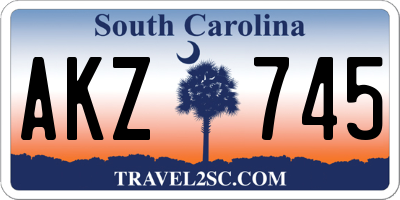 SC license plate AKZ745