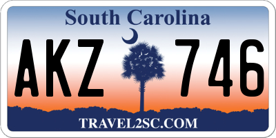 SC license plate AKZ746