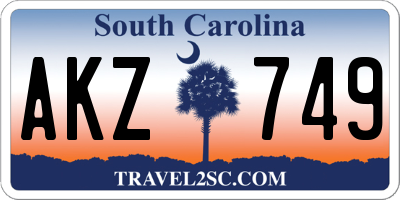 SC license plate AKZ749