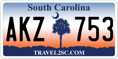 SC license plate AKZ753