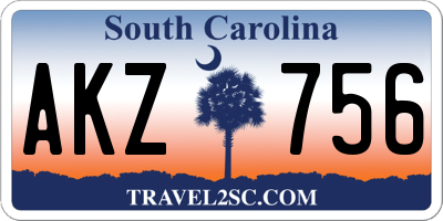 SC license plate AKZ756