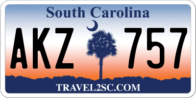 SC license plate AKZ757