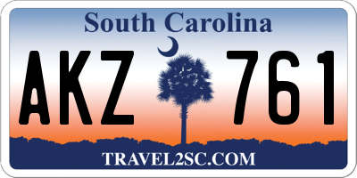 SC license plate AKZ761