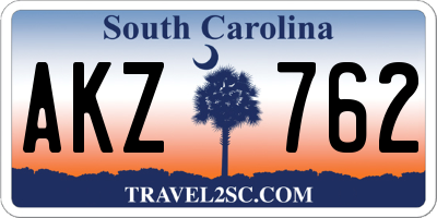 SC license plate AKZ762