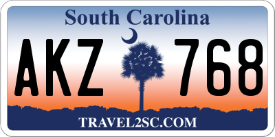 SC license plate AKZ768