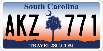 SC license plate AKZ771