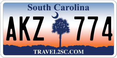 SC license plate AKZ774