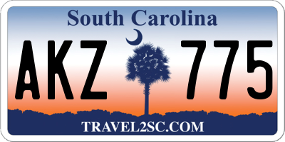 SC license plate AKZ775