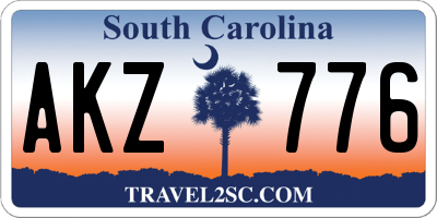 SC license plate AKZ776