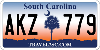 SC license plate AKZ779