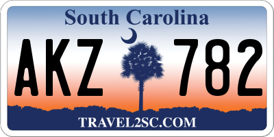SC license plate AKZ782