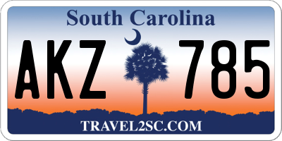 SC license plate AKZ785