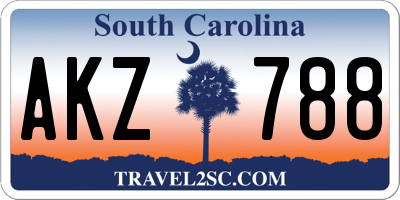 SC license plate AKZ788