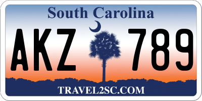 SC license plate AKZ789