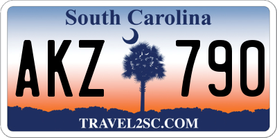 SC license plate AKZ790