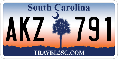 SC license plate AKZ791