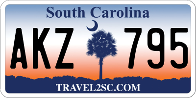 SC license plate AKZ795