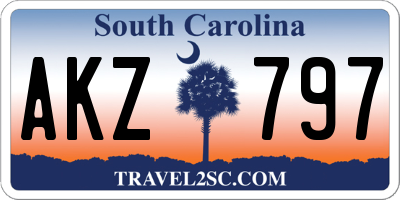 SC license plate AKZ797