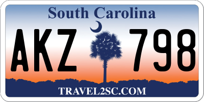 SC license plate AKZ798