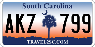 SC license plate AKZ799
