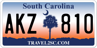 SC license plate AKZ810