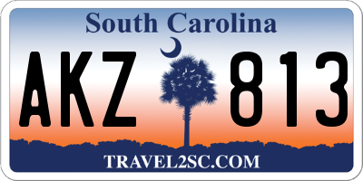 SC license plate AKZ813